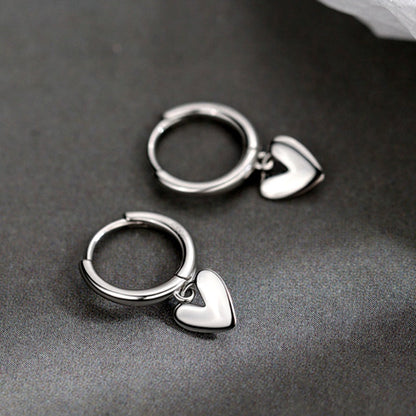 Sterling Silver Elegant Heart Earrings
