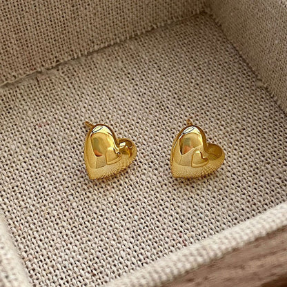 Sterling Silver Elegant Heart Studs