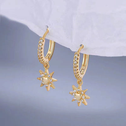 Sterling Silver Elegant Small Sun Earrings