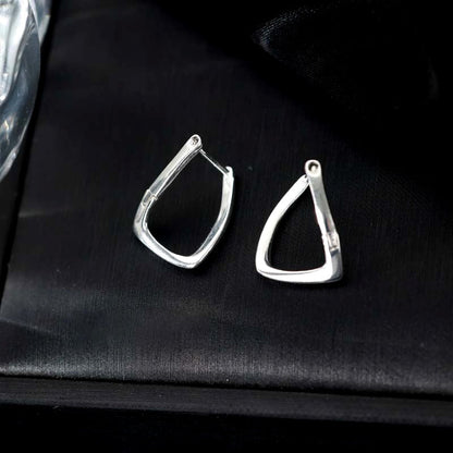 Sterling Silver Elegant Twisted Geometric Earrings