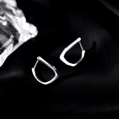 Sterling Silver Elegant Twisted Geometric Earrings