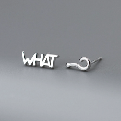 Sterling Silver Elegant WHAT? Stud Earrings