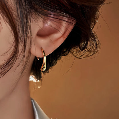 Sterling Silver Elegant Water Drop Ear Hooks
