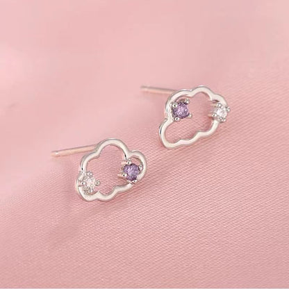 Sterling Silver Elegant Zircon Cloud Studs