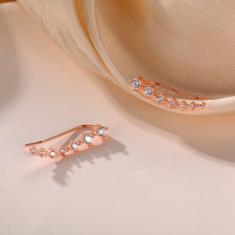 Sterling Silver Elegant Zircon Diamond Crawler Earrings