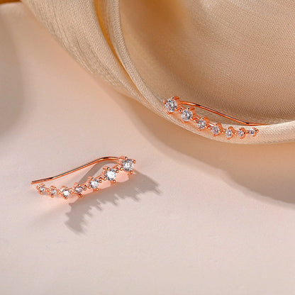 Sterling Silver Elegant Zircon Diamond Crawler Earrings