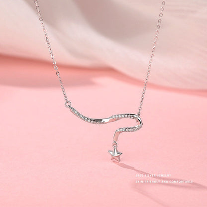 Sterling Silver Fantasy Diamond Shooting Star Necklace
