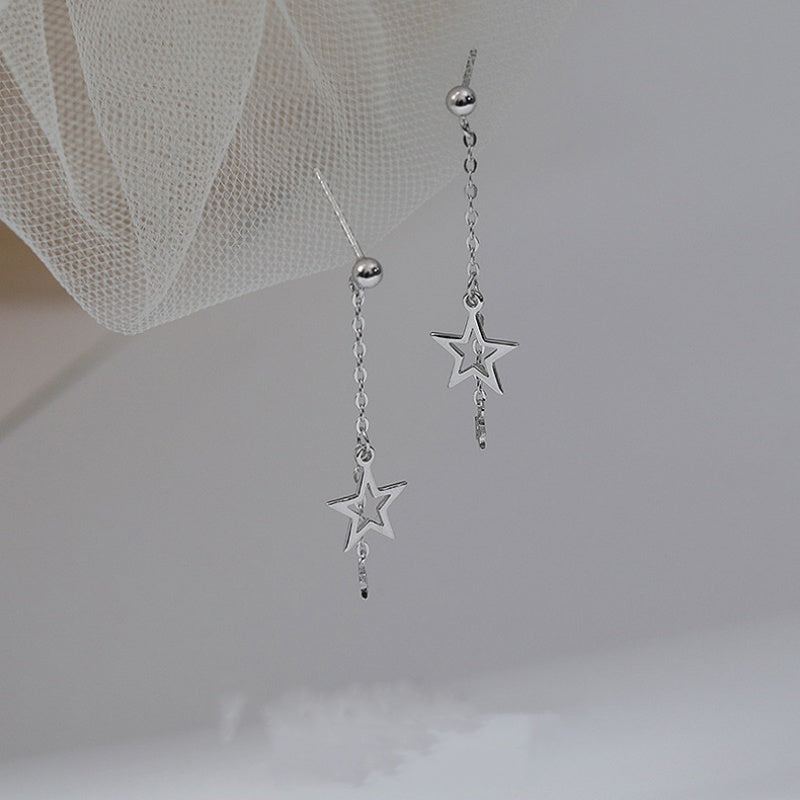 Sterling Silver Five-Pointed Star Earrings