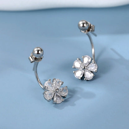 Sterling Silver Flower Jacket Earrings
