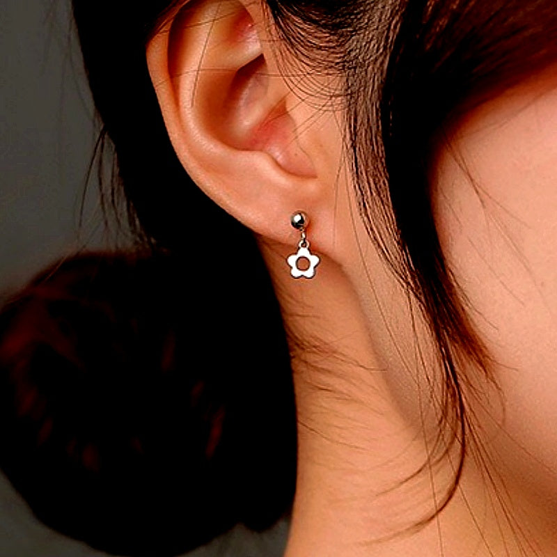 Sterling Silver Flower Tassel Earrings