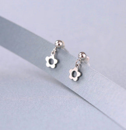 Sterling Silver Flower Tassel Earrings