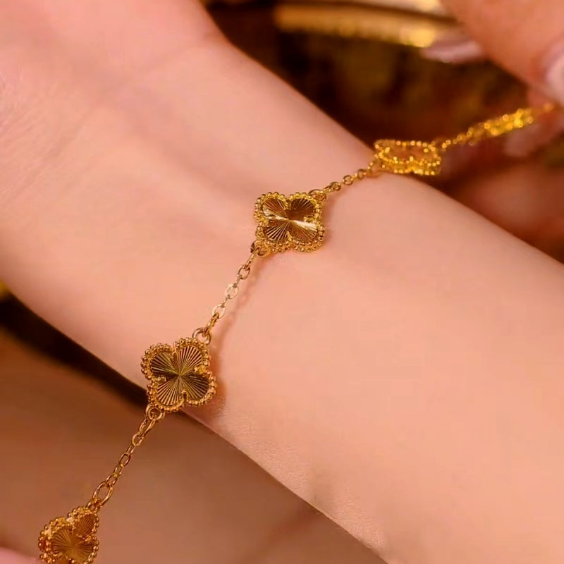 Sterling Silver Four-Leaf Clover Bracelet