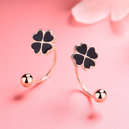 Sterling Silver Four-Leaf Cover Studs