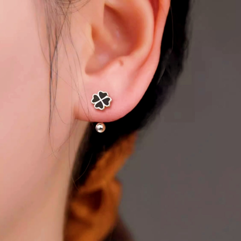 Sterling Silver Four-Leaf Cover Studs