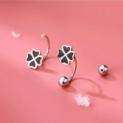 Sterling Silver Four-Leaf Cover Studs