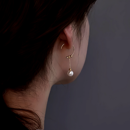Sterling Silver Geometric Bead Earrings