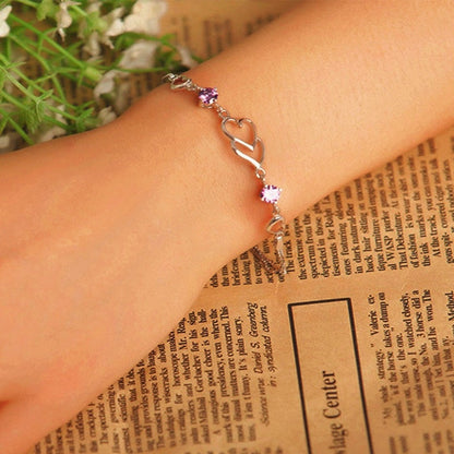 Sterling Silver Heart-Design Bracelets