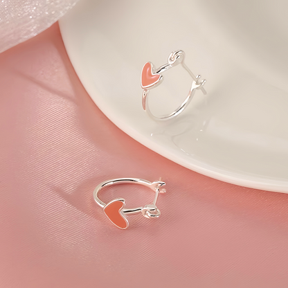 Sterling Silver Heart-Design Earrings