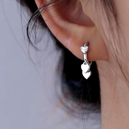 Sterling Silver Heart-Design Earrings