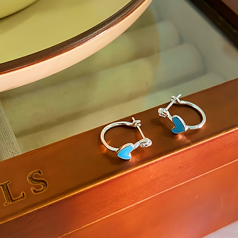 Sterling Silver Heart-Design Earrings