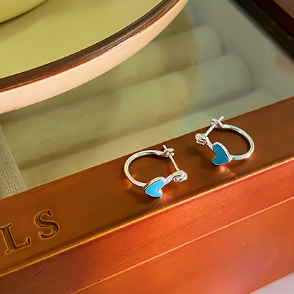 Sterling Silver Heart-Design Earrings