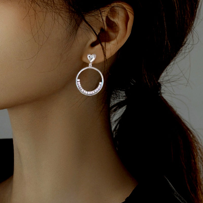 Sterling Silver Heart-Design Earrings