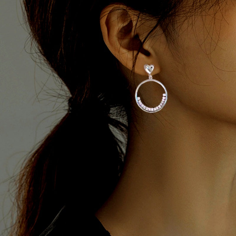 Sterling Silver Heart-Design Earrings