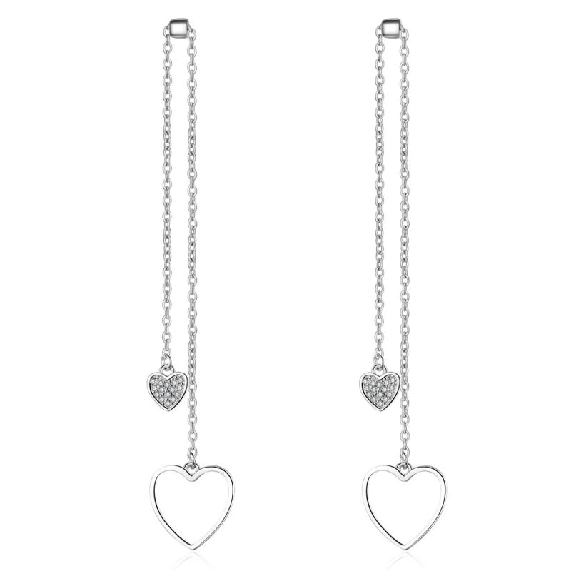 Sterling Silver Heart-Design Earrings