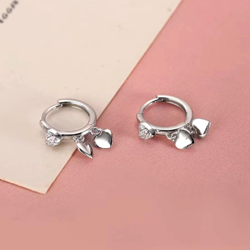 Sterling Silver Heart-Design Earrings