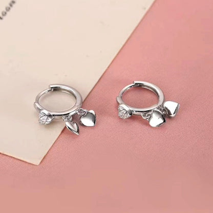 Sterling Silver Heart-Design Earrings