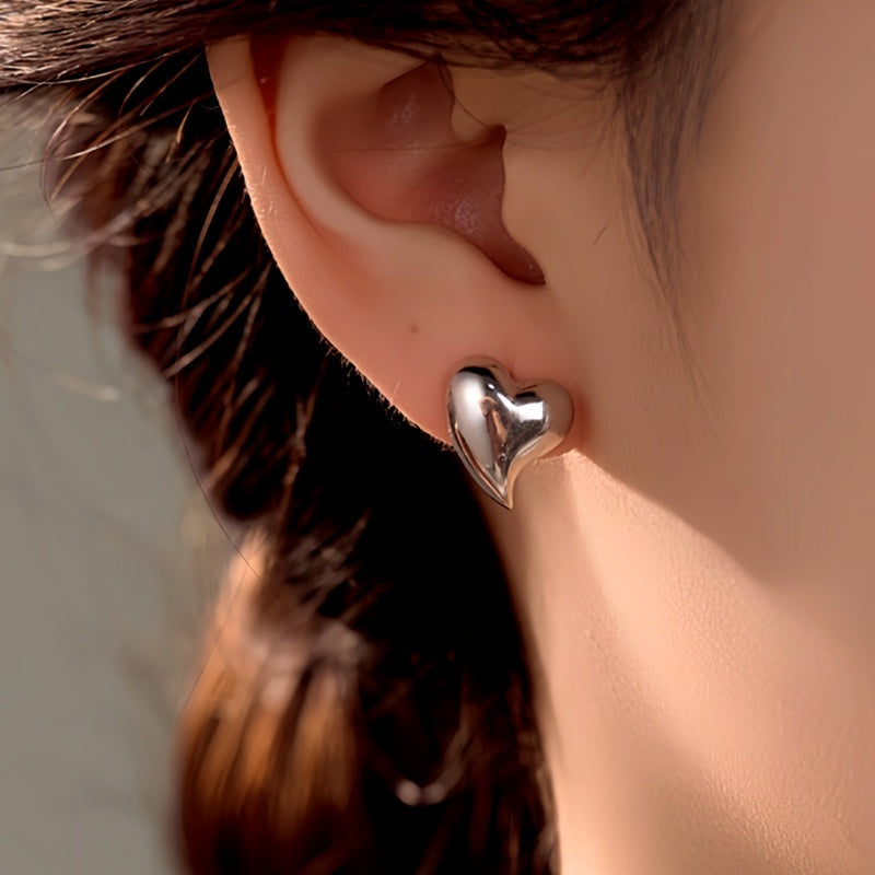 Sterling Silver Heart Stud Earrings