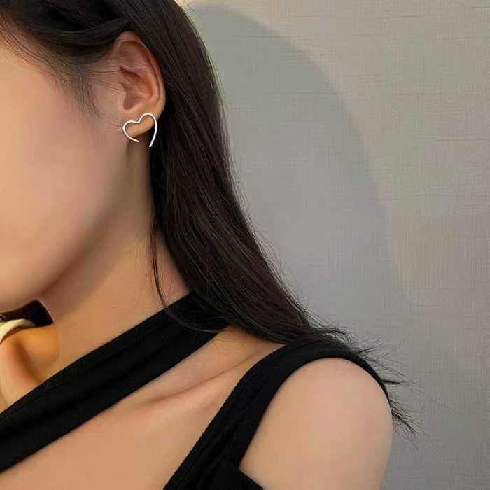 Sterling Silver Heart Stud Earrings