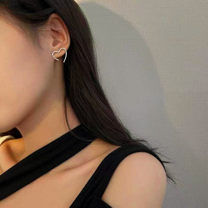 Sterling Silver Heart Stud Earrings