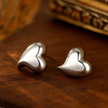Sterling Silver Heart Stud Earrings