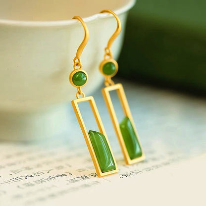 Sterling Silver Hetian Jasper Earrings