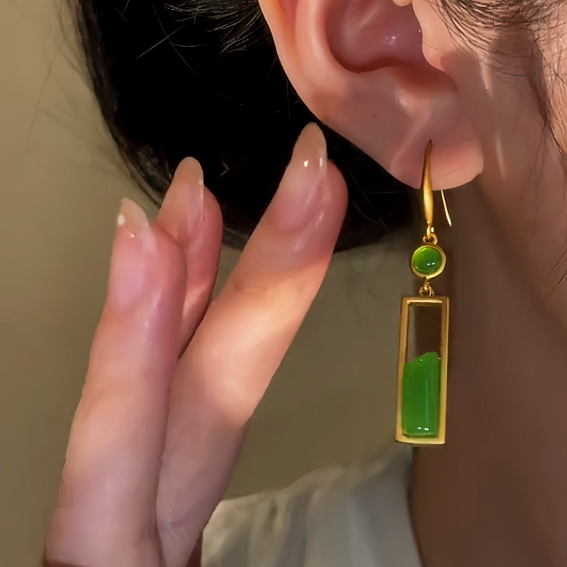 Sterling Silver Hetian Jasper Earrings