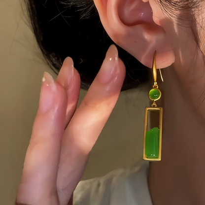 Sterling Silver Hetian Jasper Earrings