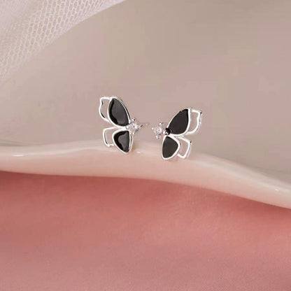 Sterling Silver Hollow Butterfly Earrings
