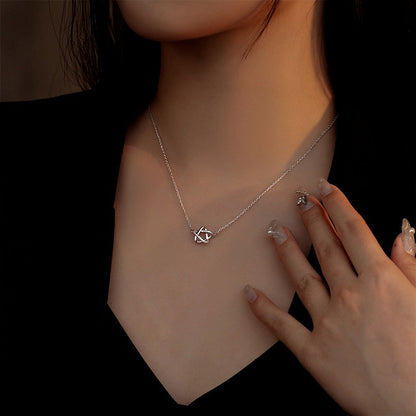 Sterling Silver Hollow Five-Pointed Star Necklace