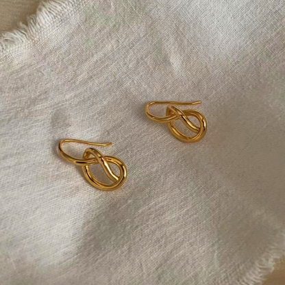 Sterling Silver Hollow Heart-Wrapped Ear Hook Earrings