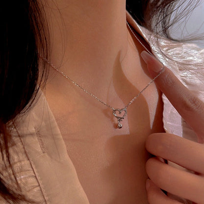 Sterling Silver Hollow Heart Necklace