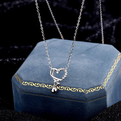 Sterling Silver Hollow Heart Necklace