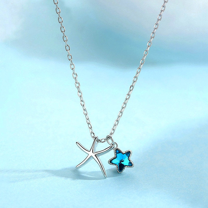 Sterling Silver Hollow Star Fish Necklaces