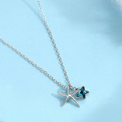 Sterling Silver Hollow Star Fish Necklaces