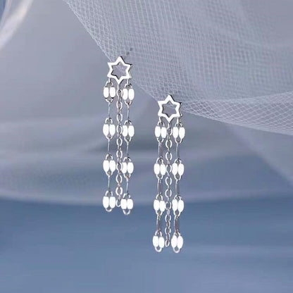 Sterling Silver Hot Style Star Drop Earrings