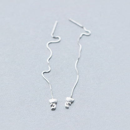 Sterling Silver Kitten Threader Earrings