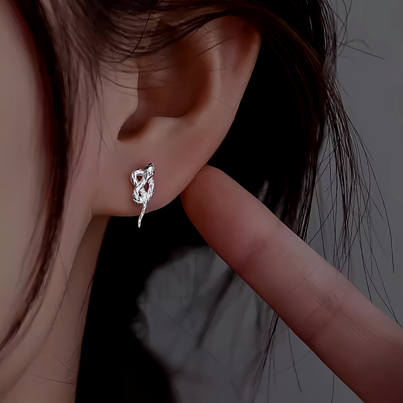Sterling Silver Knot Snake Stud Earrings