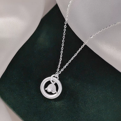 Sterling Silver Lily Of The Valley Hoop Necklace