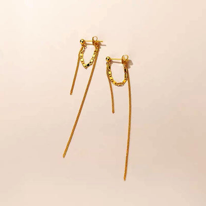 Sterling Silver Long Chain Earrings