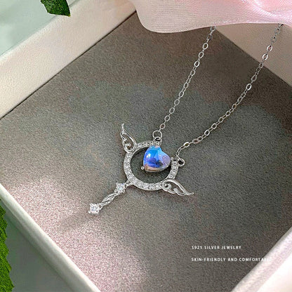 Sterling Silver Love Angel Wing Necklace